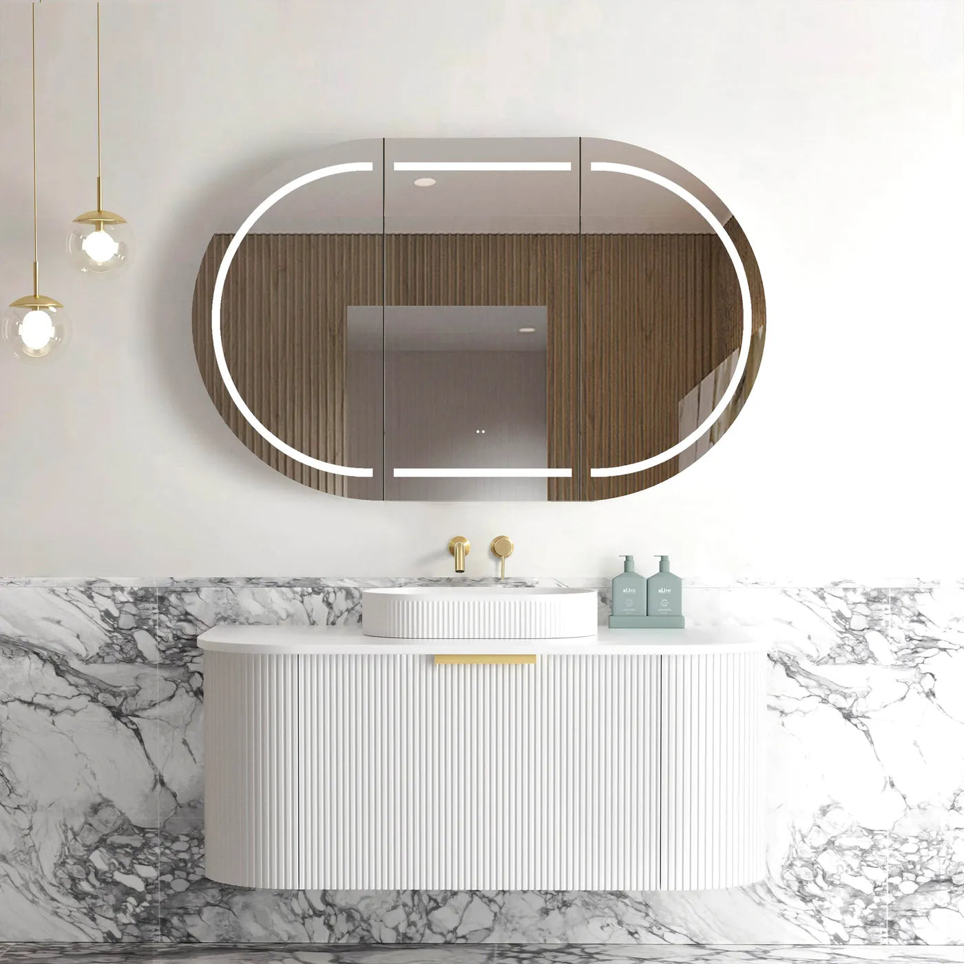 The Bondi Collection - Fluted Satin White - Neche Interiors