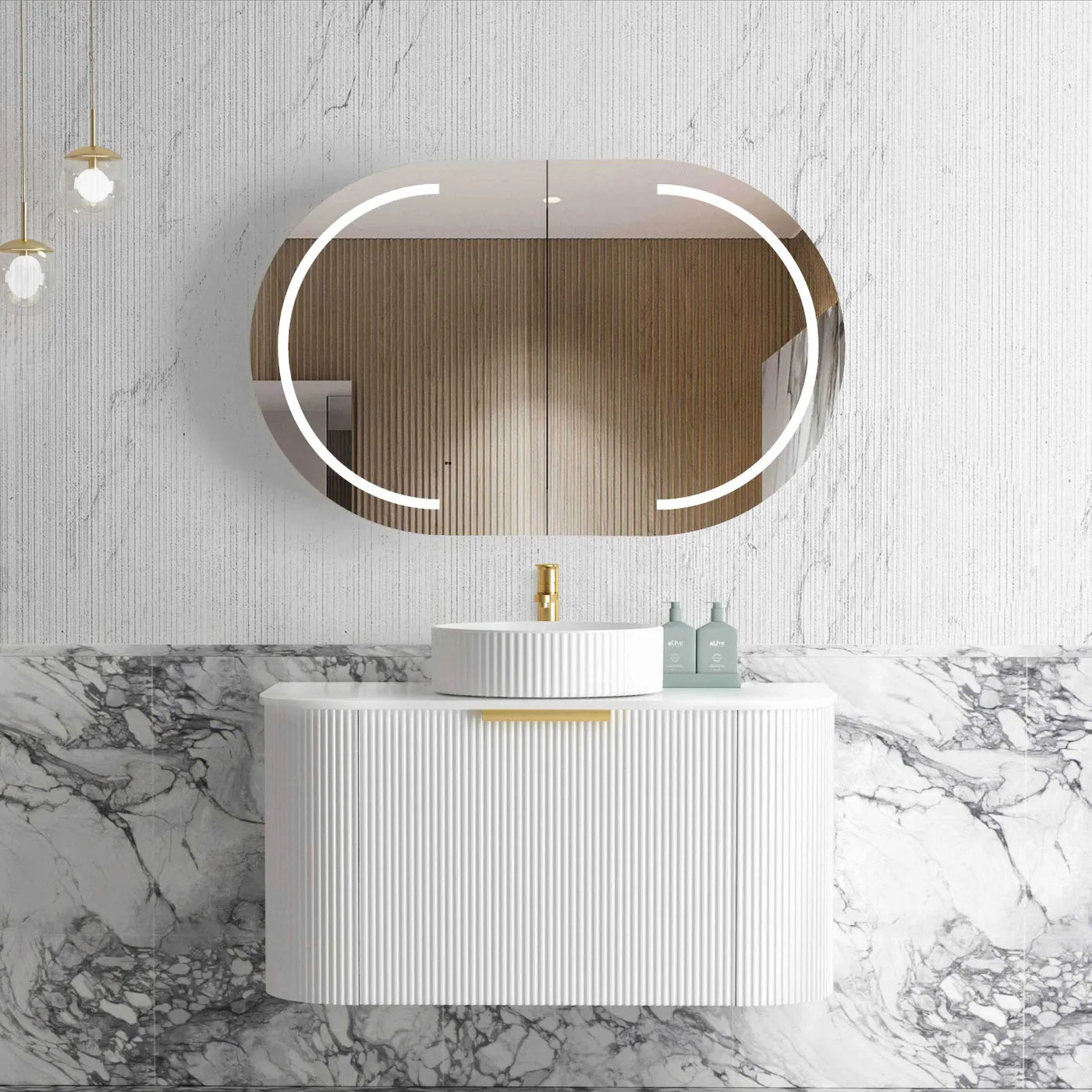 The Bondi Collection - Fluted Satin White - Neche Interiors