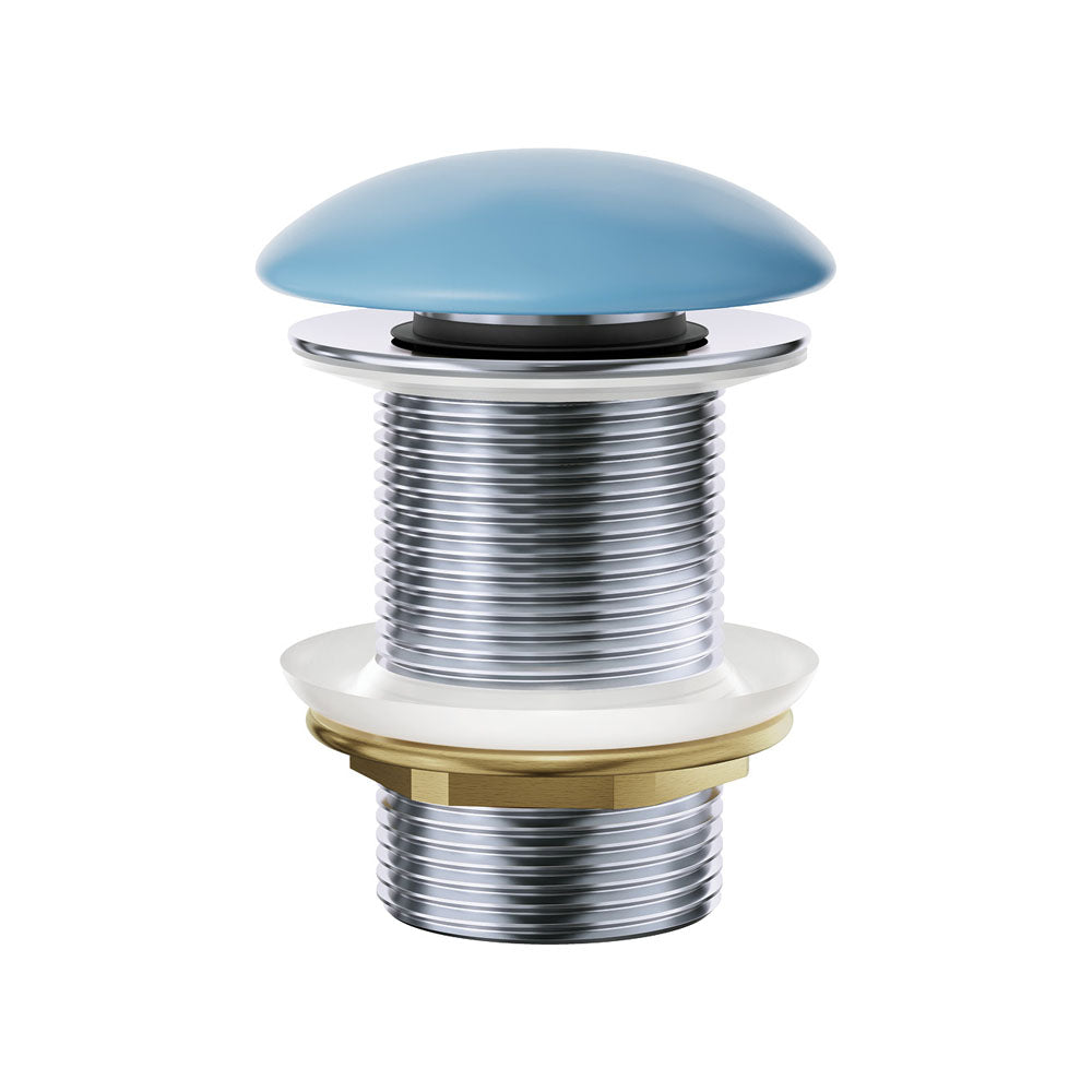 Fienza Pop-Up 32mm Non-Overflow Basin Waste, Matte Blue Ceramic Cap WAS59BLUE
