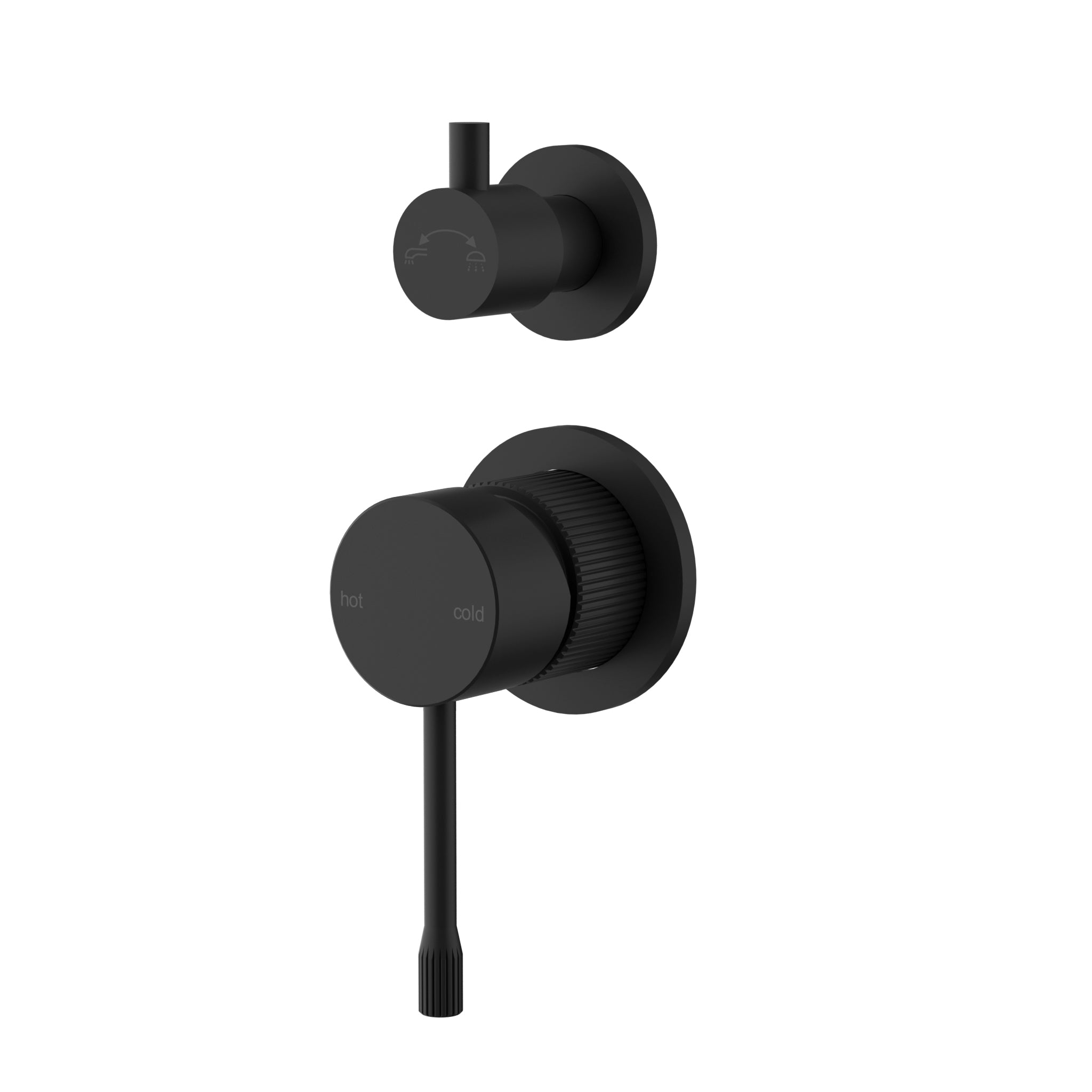 Linie Wall Diverter Mixer Trim Kits in ,Seprate cover plate - Matt Black
