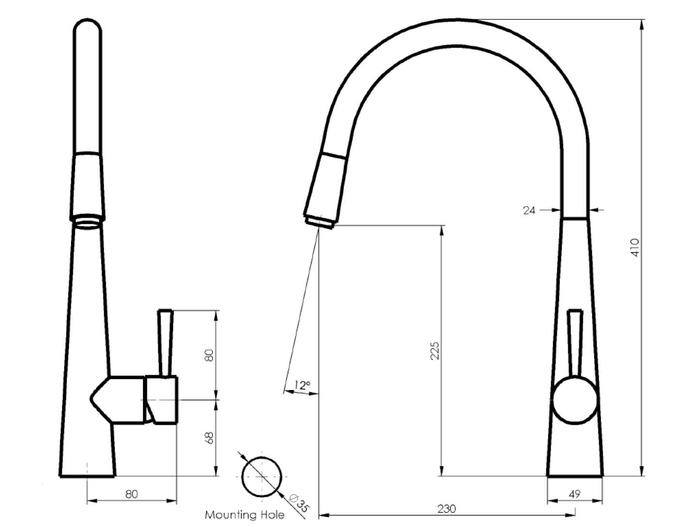 Galiano Pull-Down Sink Mixer - Chrome (LF175203CP)