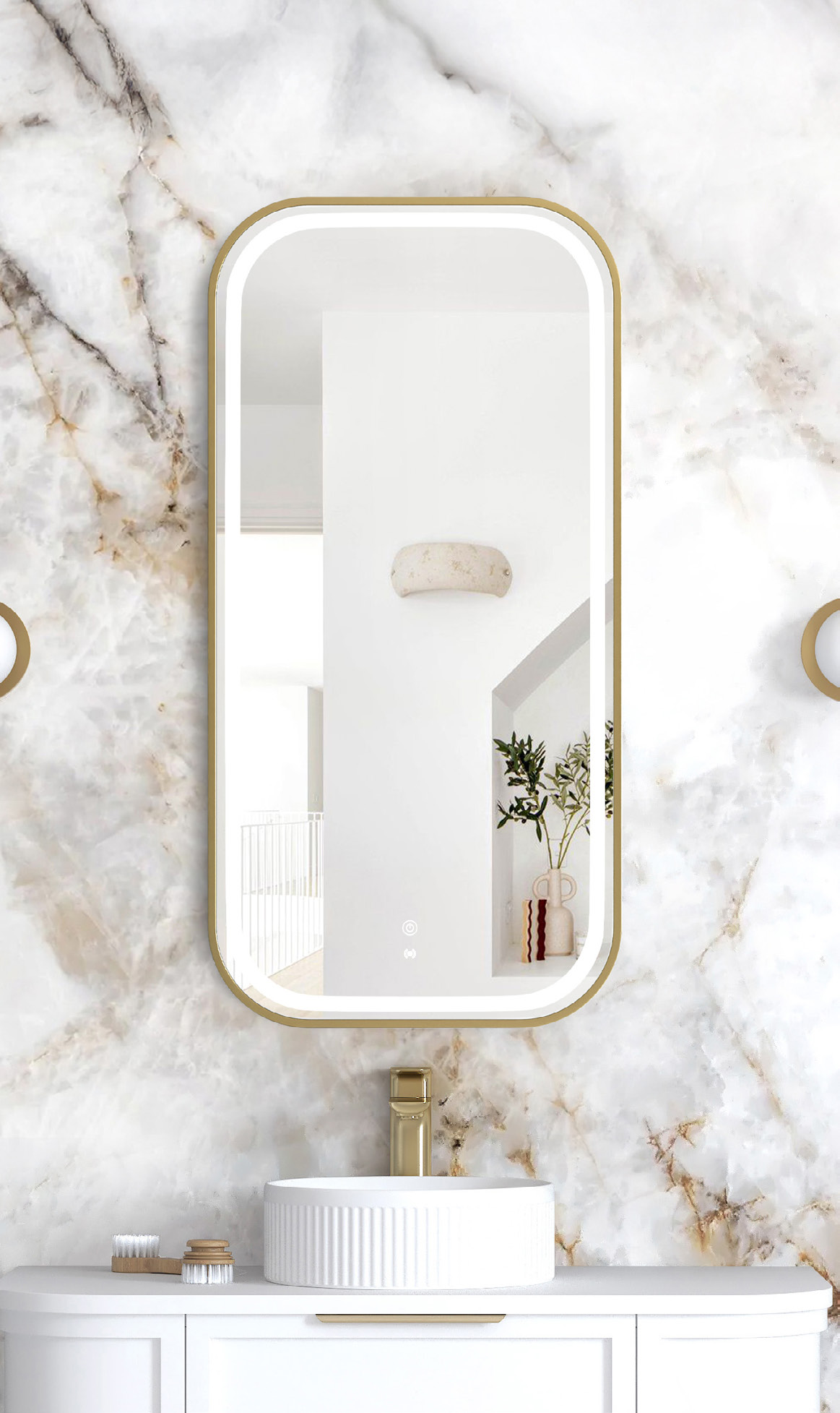 Otti Newport LED Metal Frame Mirror 900mm alternate view
