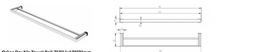 Oskar Double Towel Rail 750mm