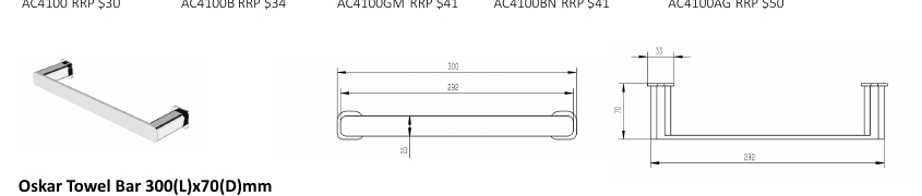 Otti Oskar Towel Bar 300mm