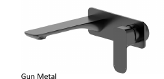 Otti Oskar Wall Basin Mixer Gun Metal