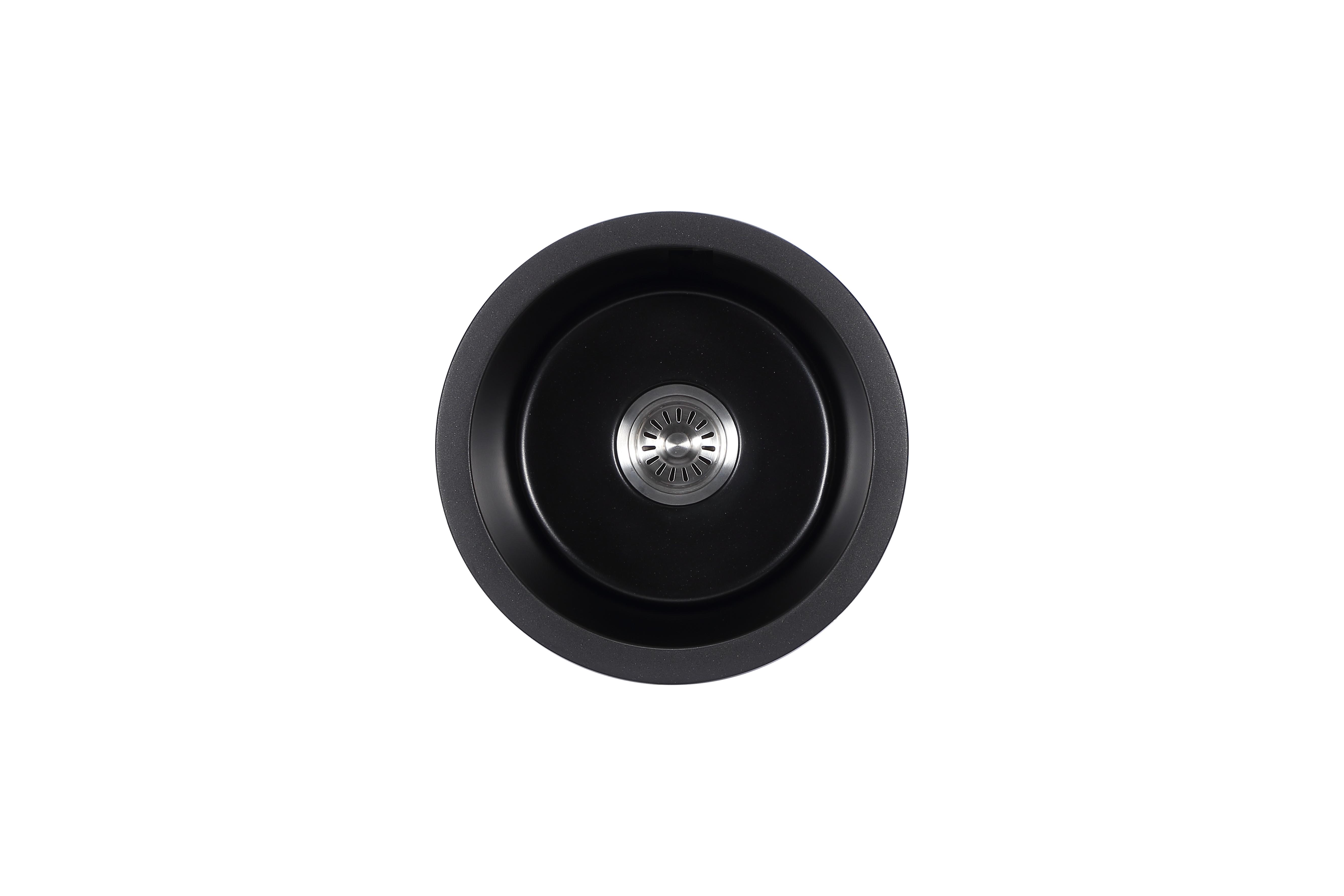 Cora Black Granite Sink Round 410x205 - Matt Black