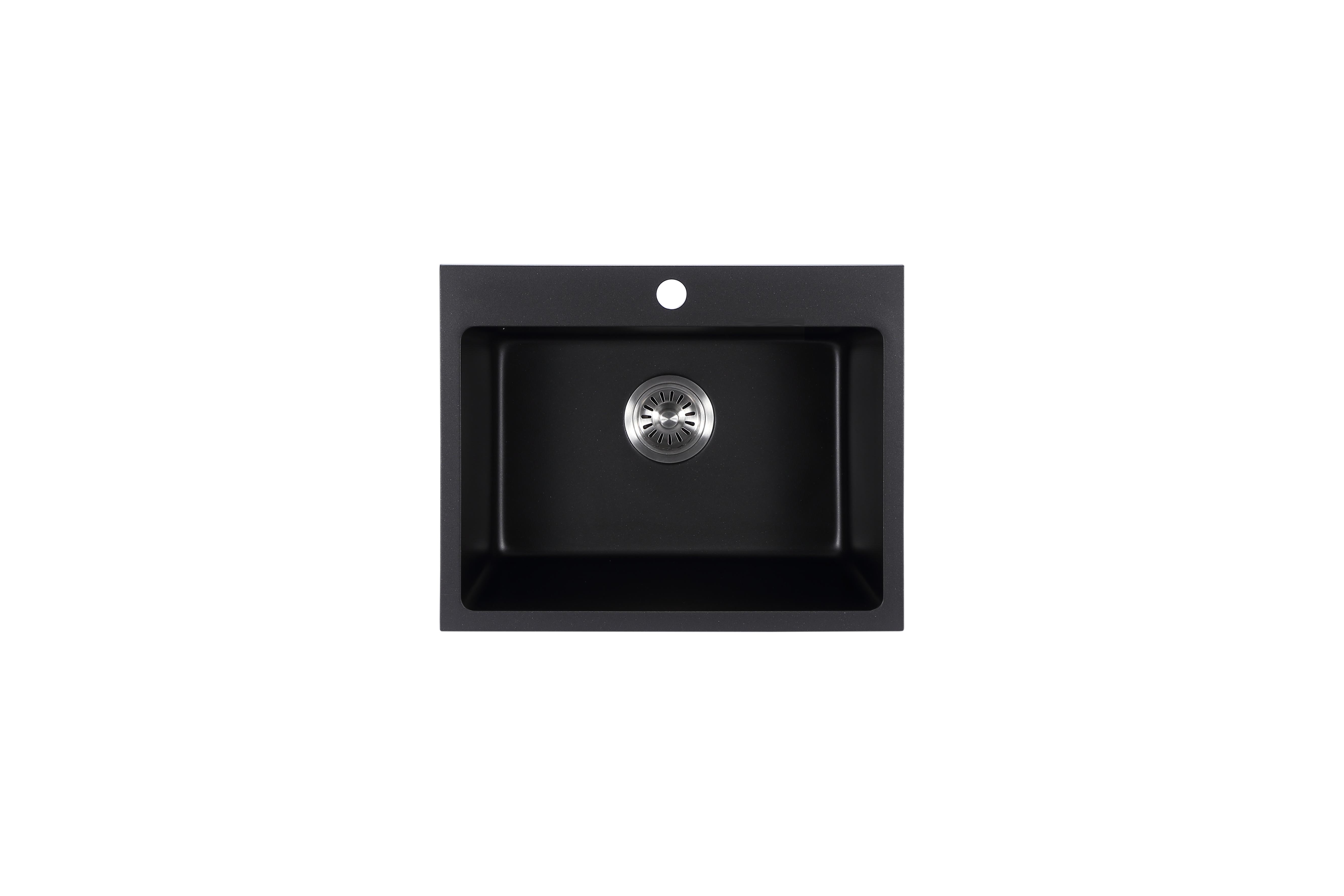 Cora Black Granite Sink 550x440x205 - Matt Black
