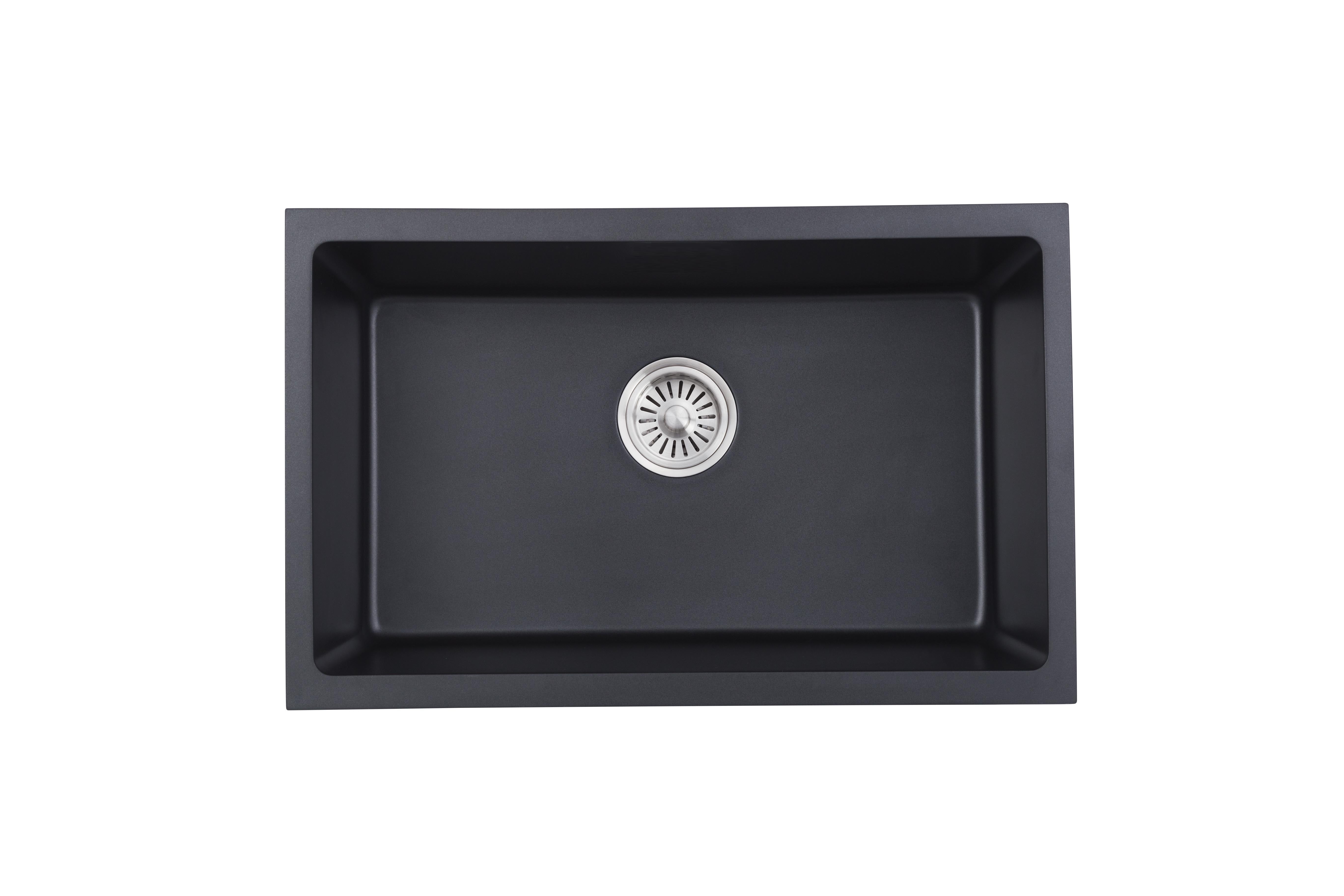 Cora Black Undermount Granite Sink 680x430x230 - Matt Black