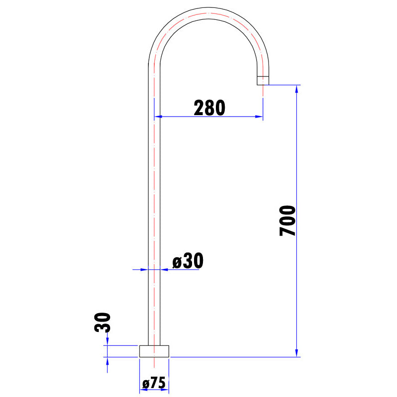 Yale Round Floor-Mounted Bath Spout