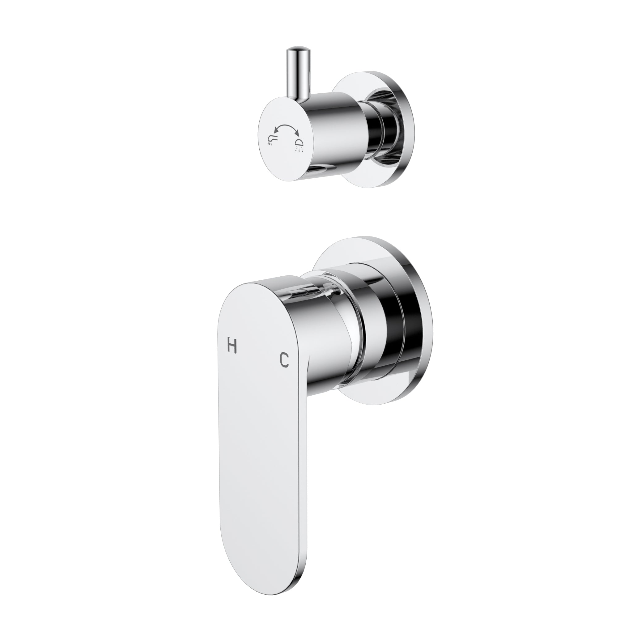 Sora SS Wall Diverter Mixer Trim Kits In Polished - Neche Interiors