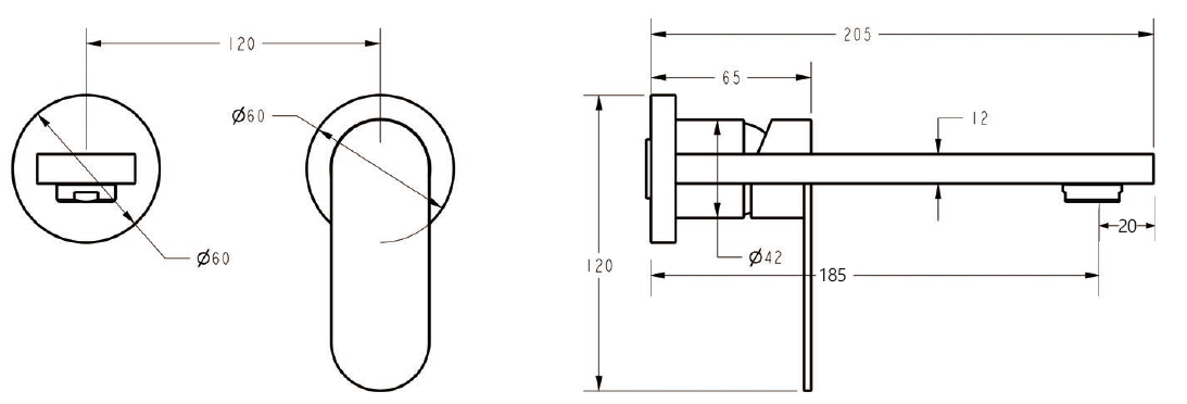 Sora Wall Basin Mixer