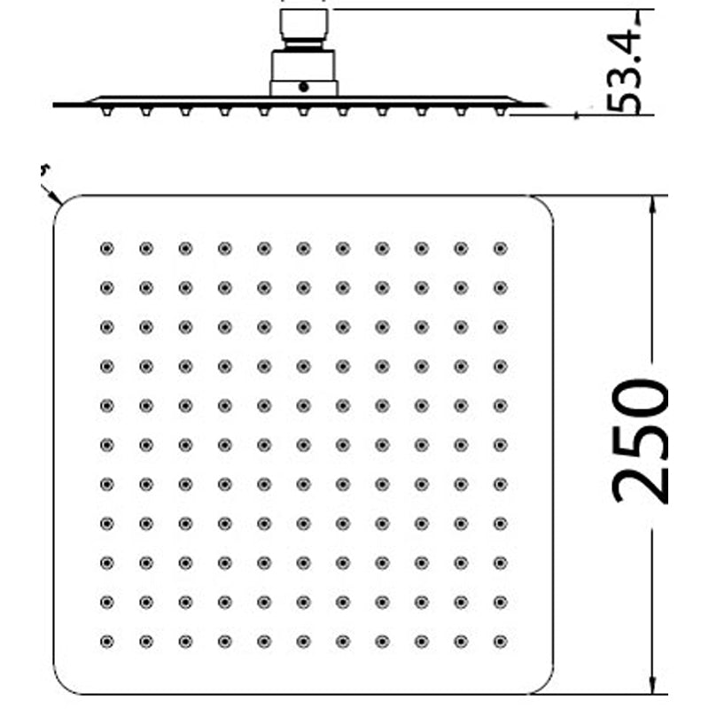 Nova Square 250mm Shower Head - Neche Interiors