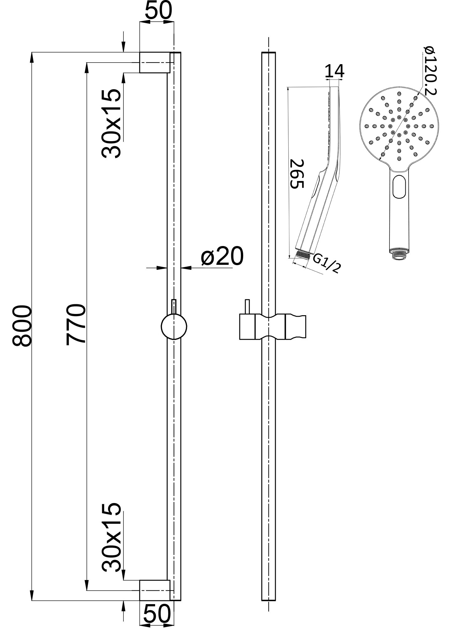 Cora Round Sliding Shower Set - Neche Interiors