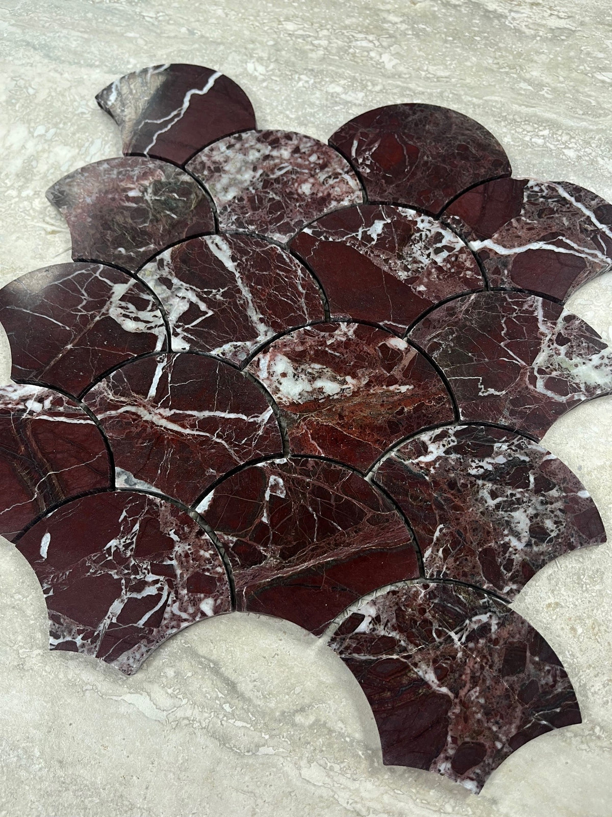 Starstile Honed Shell Mosaic – Rossa Levanto – detail