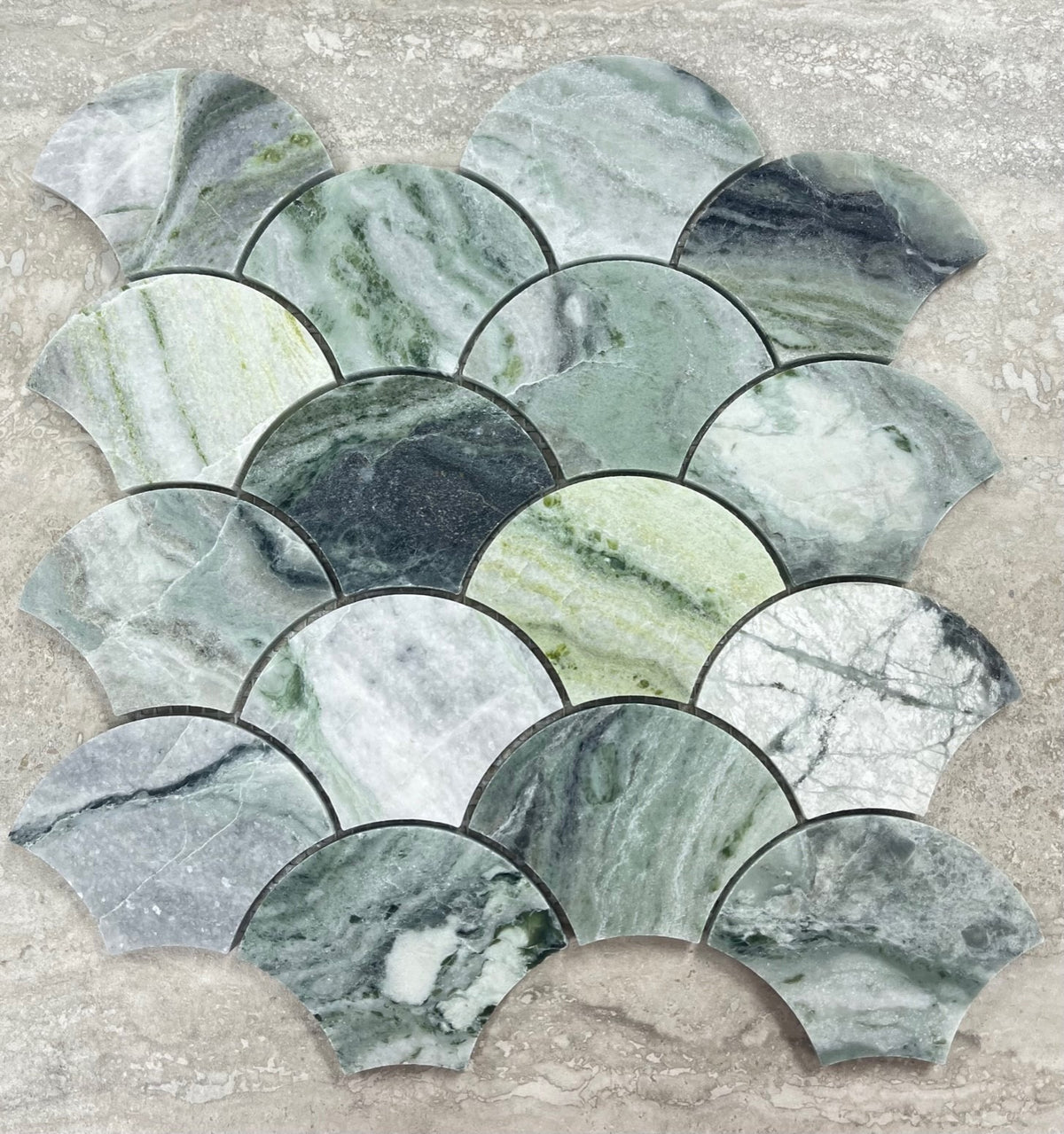 Starstile Honed Shell Mosaic – Jade – full sheet