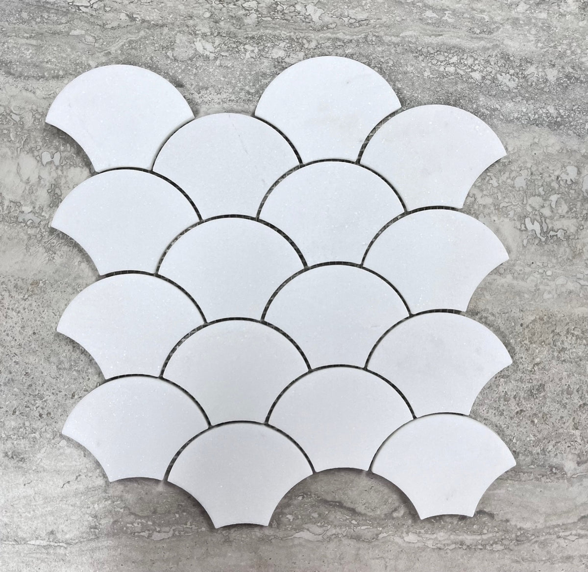 Starstile Honed Shell Mosaic – Crystal White – full sheet