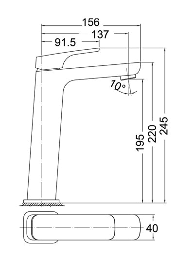 Cubed Tall Matte Black Basin Mixer - Neche Interiors