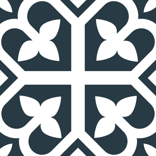 Picasso Bloom Navy Blue - 200x200 - Quality Tiles