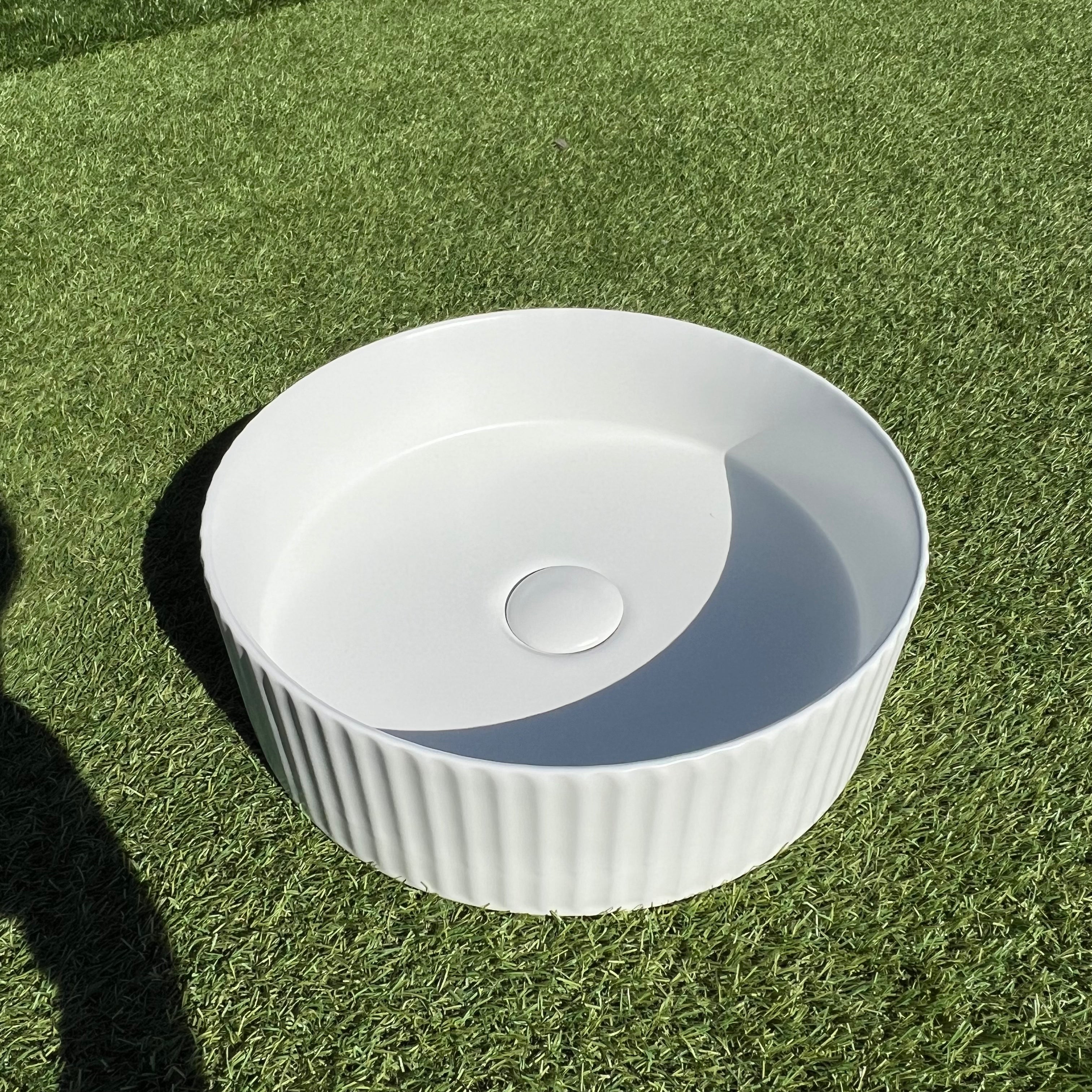 Round Fluted Counter Top Basin - Neche Interiors