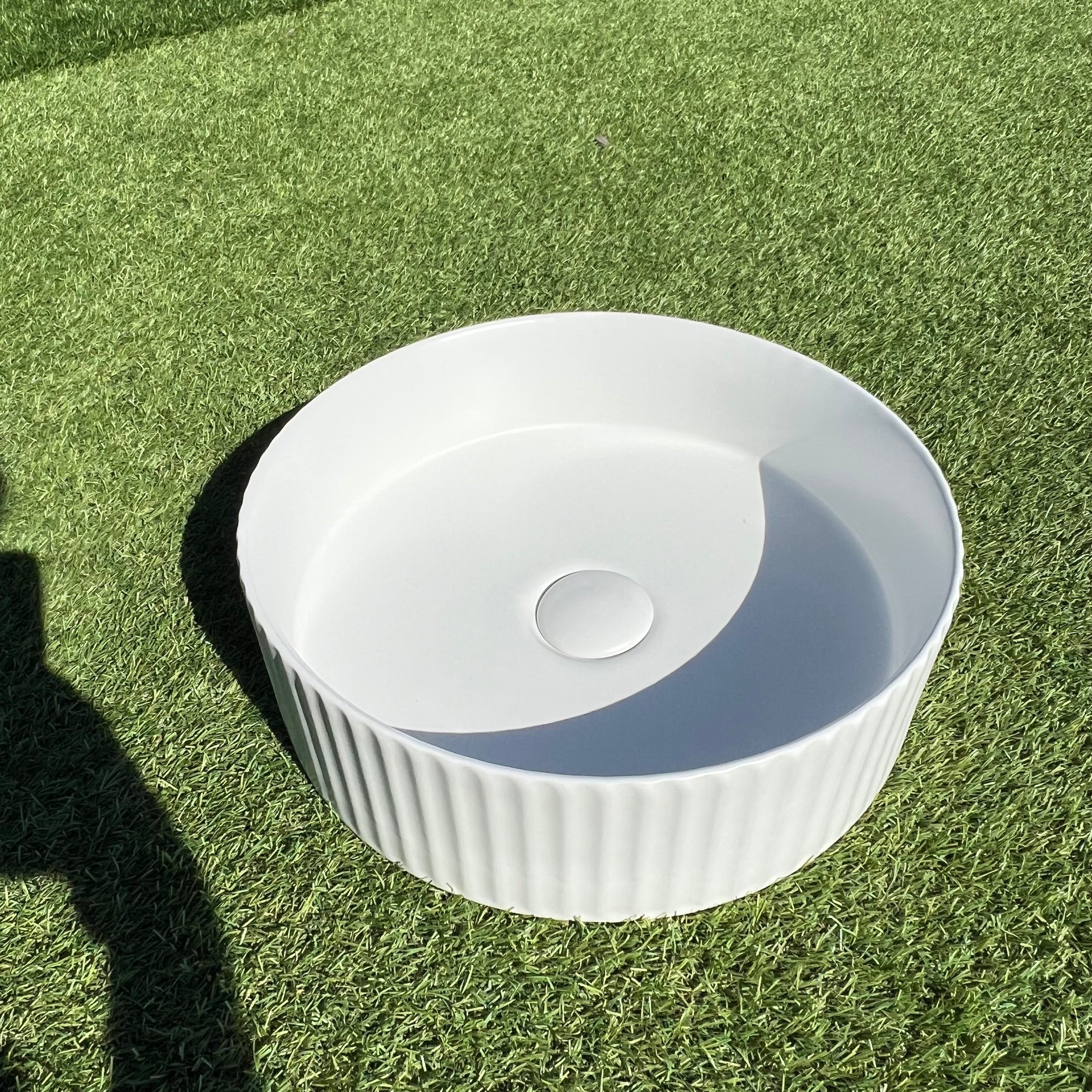 Round Fluted Counter Top Basin - Neche Interiors
